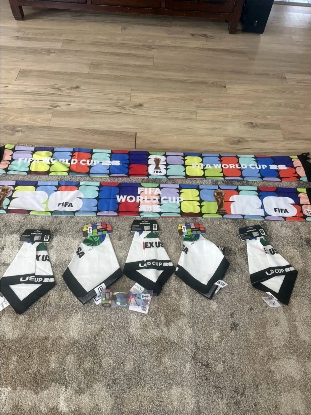FIFA World Cup Kids Bibs Set - White with Black Trim